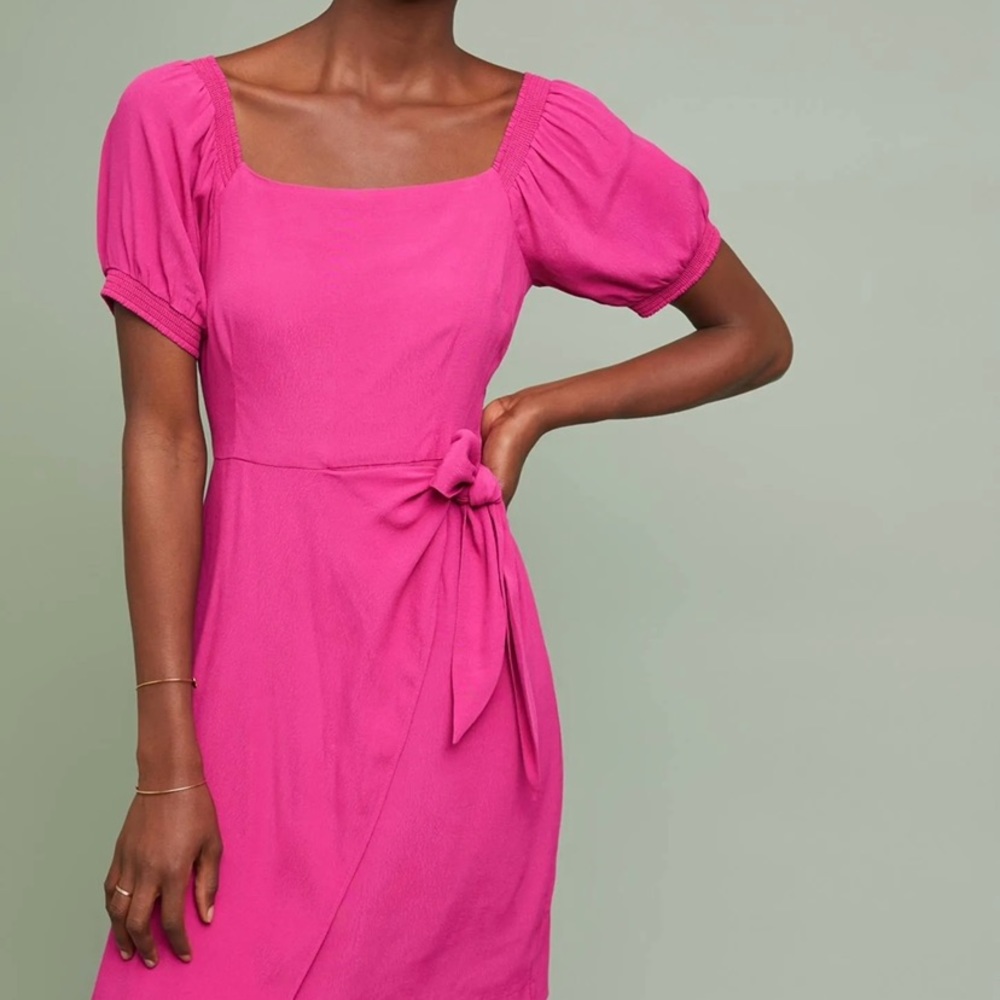 Maeve Resort Wrap Dress in Magenta size 10